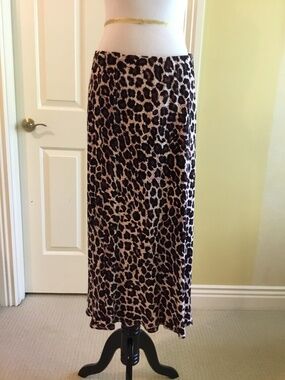 Anthropologie Leopard Print Pull-On Midi Skirt
